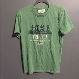 Abercrombie & fitch green graphic athlesuire tee size small